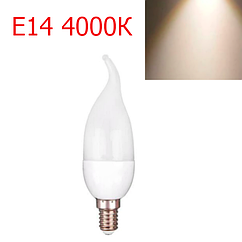 Світлодіодна лампа 4 Вт E14 свічка на вітрі C37Т 4000K LM3019