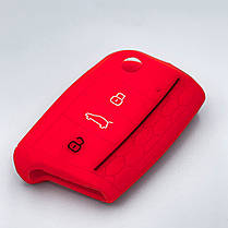 Силіконовий чохол для ключа VW Golf 7, Tiguan 2, Skoda Octavia A7, Seat Leon, червоний, фото 2