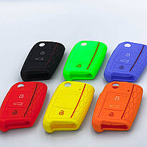 Силіконовий чохол для ключа VW Golf 7, Tiguan 2, SKODA Octavia A7, SEAT Leon - Синій, фото 3
