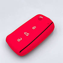 Силіконовий чохол для ключа VW Golf 4 5 6 7 Bora Jetta POLO MK4 MK6 Bora Passat B5 B6 червоний, фото 2