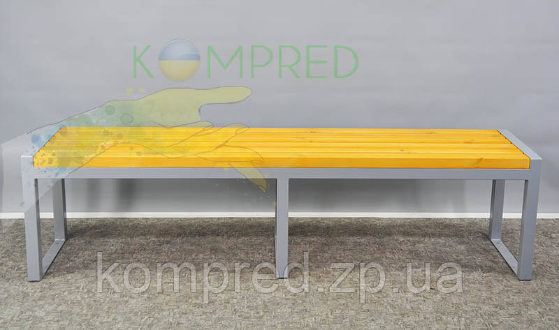 Лавка без спинки паркова металева, фото 1