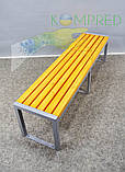 Лавка без спинки паркова металева, фото 3