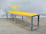Лавка без спинки паркова металева, фото 2
