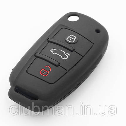 Силіконовий чохол для ключа AUDI (Ауді) A1 A3 A4 A6 TT Q3 Q7 R8 Чорний, фото 1
