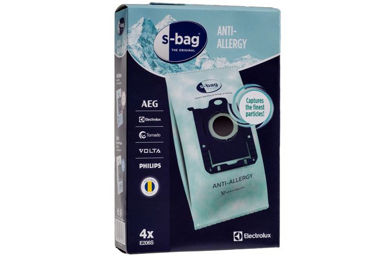 Набір мішків пилозбірників Electrolux E206B Anti-Allergy 9001660357 для пилососа AEG, Philips, Volta, Tornado