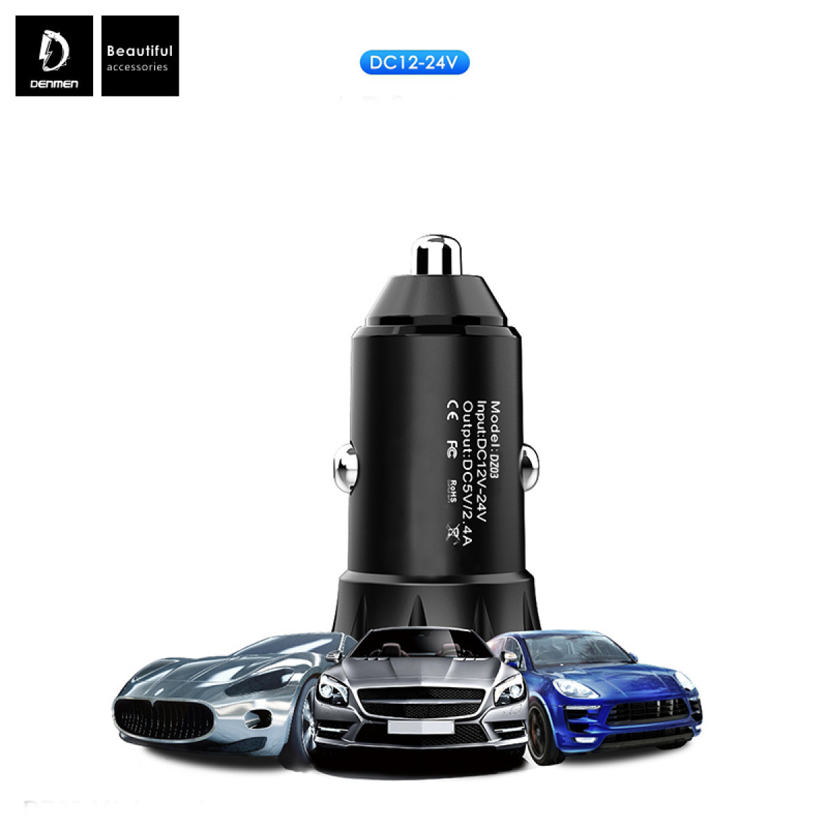 Aвтомобільний зарядний пристрій Denmen DZ03 1 USB QC 3.0 + FCP + AFC Швидке заряджання