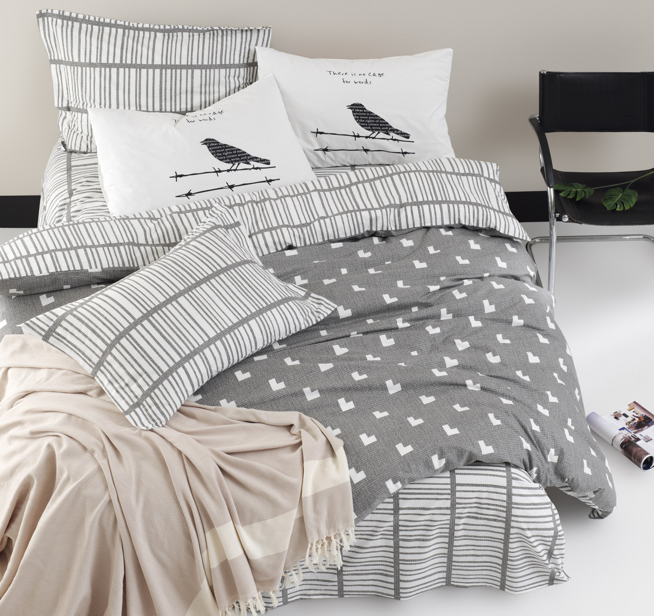 Постільна білизна Lotus Home Perfect Ranforce - Wickley сірий сімейна
