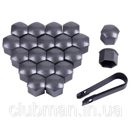 Ковпачки на колісні болти 17 мм сірі, Захисні накладки кришки болтів для литих дисків