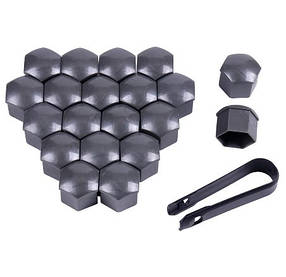 Ковпачки на колісні болти 17 мм сірі, Захисні накладки кришки болтів для литих дисків