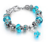 Женский браслет Charm Blue Stone 18-23 см