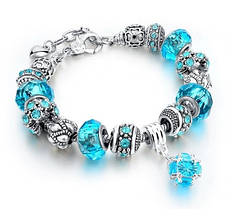 Жіночий браслет Charm Blue Stone 18-23 см