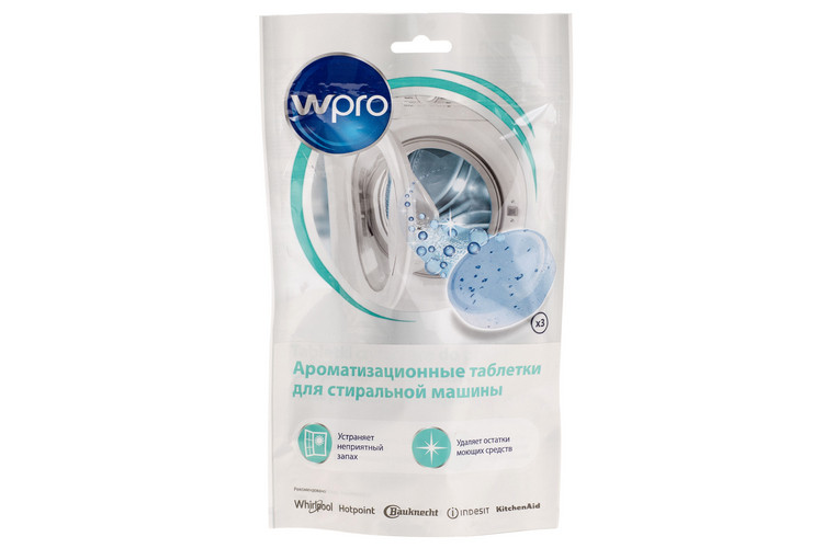 Таблетки (3шт.) для дезінфекції пральної машини  Whirlpool WPRO 484000008492