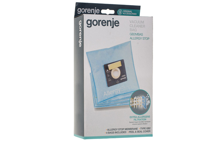 Комплект одноразових мішків пилозбірників  для пилососа Gorenje 570735 (GB2MBAS)