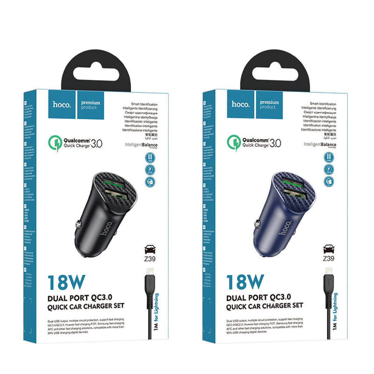 Автомобільний зарядний пристрій Hoco Z39 Lightning Farsighted 2 USB QC 3.0 18 W Швидке заряджання