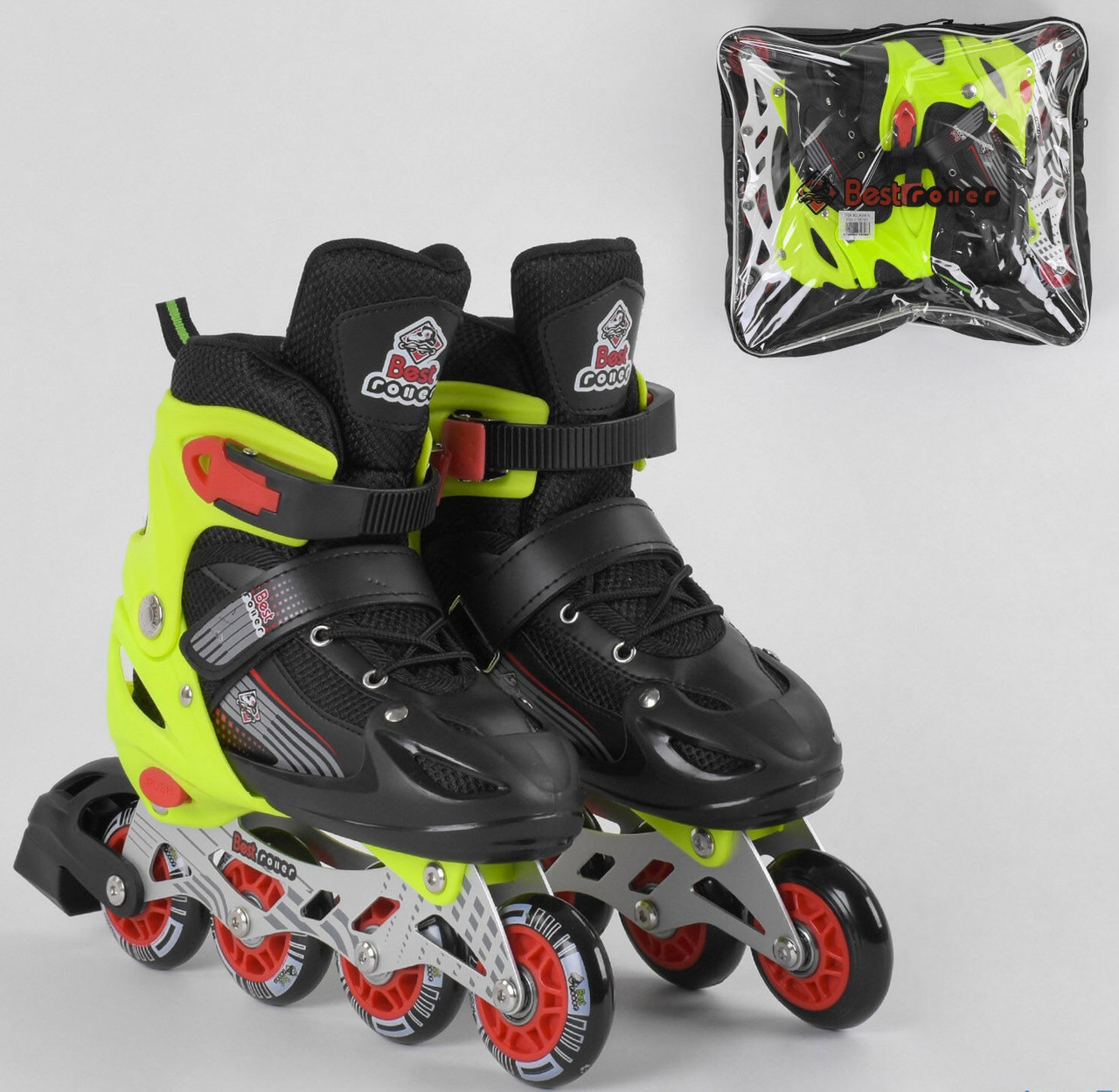 Дитячі ролики 90015-М Best Roller р.34-37, колеса PVC, світло переднього колеса, d коліщатка — 7 см роликові ковзани