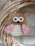 Підвіска пасхальна "Сова", 8х8см, підвіс 29см, дерево, фото 3