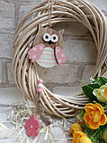 Підвіска пасхальна "Сова", 8х8см, підвіс 29см, дерево, фото 6