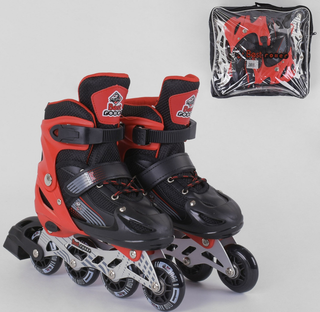 Дитячі ролики 50607-L Best Roller р.38-42, колеса PVC, світло переднього колеса, d коліс 7 см роликові ковзани
