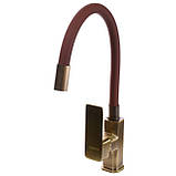Змішувач для кухні DOMINO MALIBU DMM-203 LR-Bronze-Brown бронза коричневий гнучкий, фото 4
