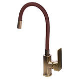Змішувач для кухні DOMINO MALIBU DMM-203 LR-Bronze-Brown бронза коричневий гнучкий, фото 6