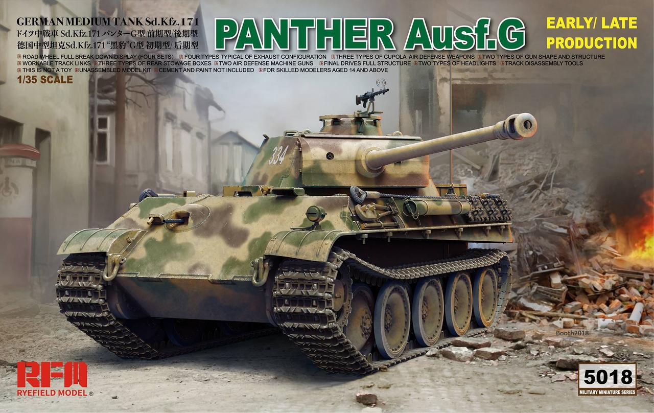 PANTHER AUSF.G. Збірна модель німецького середнього танка (ранній-пізній). 1/35 RFM RM-5018