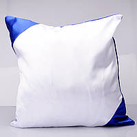 Подушка 35*35 кольорова з кольоровим куточком синя