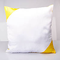 Подушка 35*35 кольорова з кольоровим куточком жовта