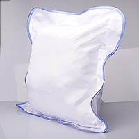 Подушка 35*35 із кольоровою облямівкою 35*35 блакитна