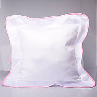 Подушка 35*35 із кольоровою облямівкою 35*35 рожева