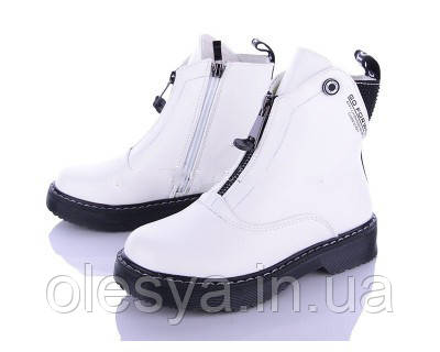 Білі демісезонні черевики для дівчаток Bessky B789-5C Розміри 34,, фото 1