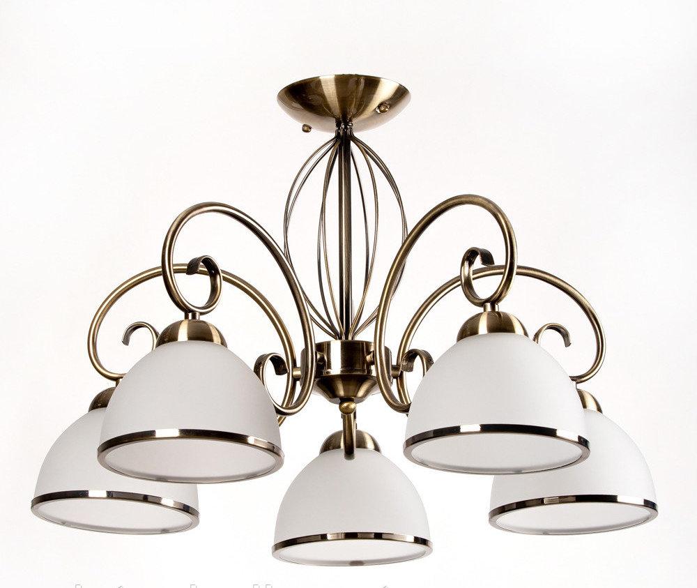 Люстра классическая потолочная 5 ламповая, цвет основания бронза для спальни, кухни, гостиной SH 4573/5 BR - фото 1 - id-p1348734243