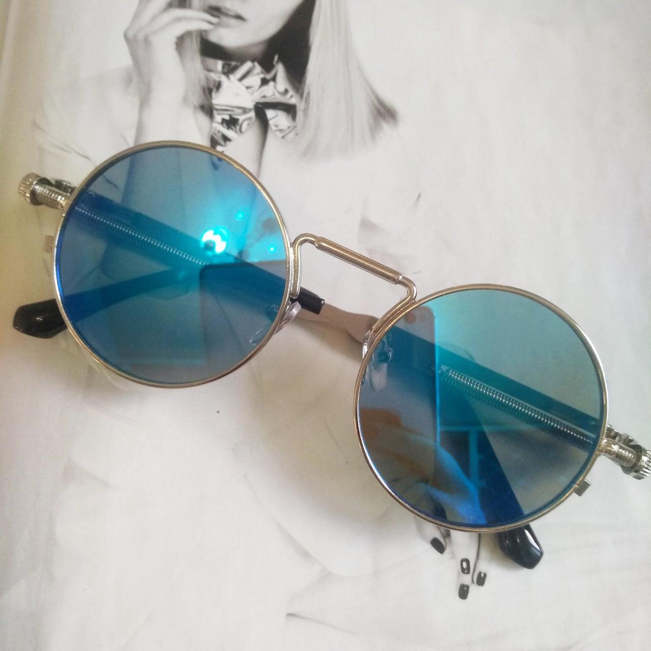 Круглі окуляри Гогли з пружинами Блакитний
