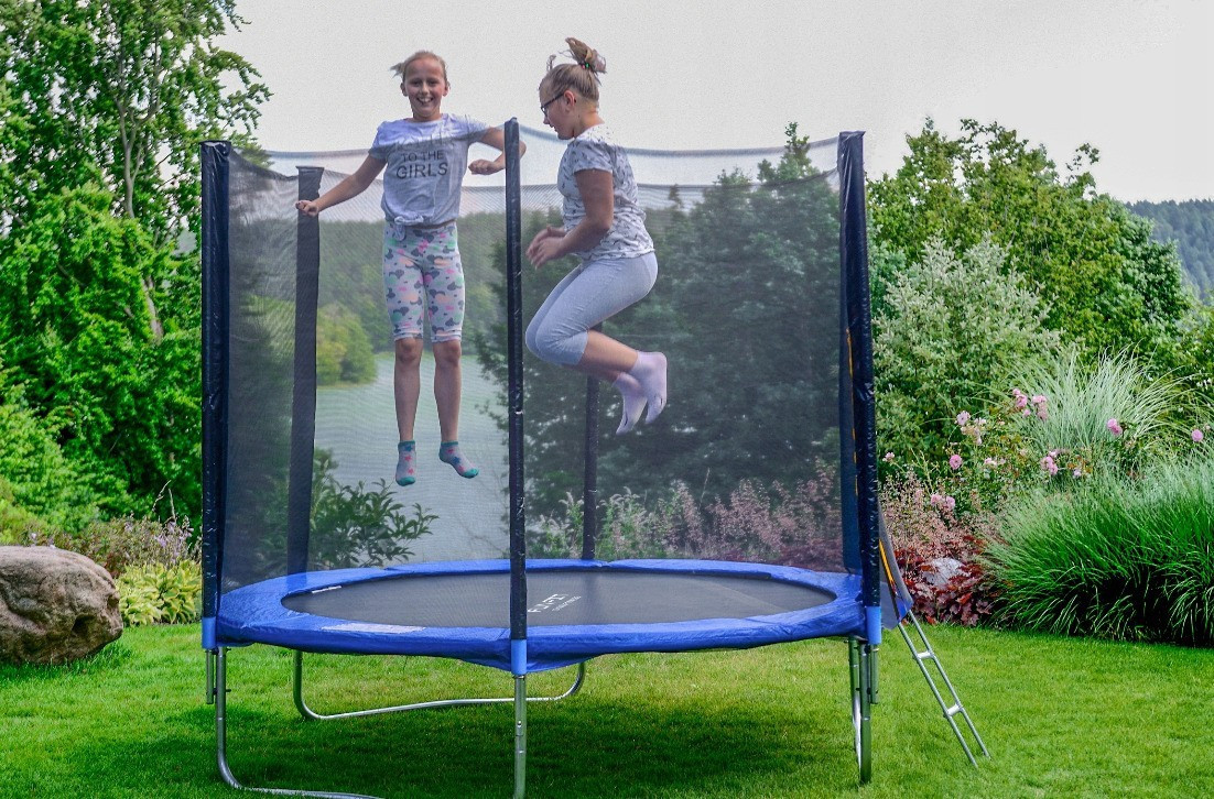 Батут стрибковий KIDS JUMP 312 см + сітка і драбинка
