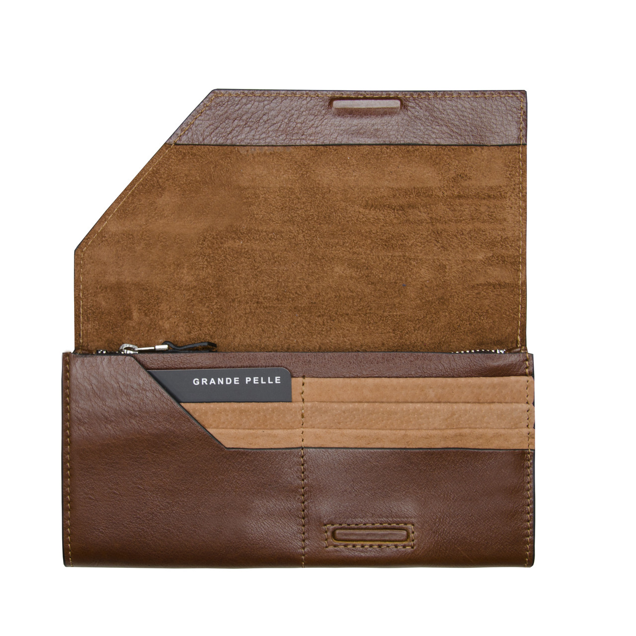 Шкіряне чорне портмоне гаманець з натуральної шкіри з монетницею, відділенням для карт та грошей Grande Pelle