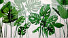 Вінілові наклейки на стіну, вікна, двері "зелене листя папороті" 89см*43см (лист 50*70см), фото 3