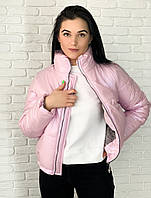 Куртка женская с блеском 960/1 (42-44; 46-48; 50-52) (цвета: пудра, серый, фисташка) СП
