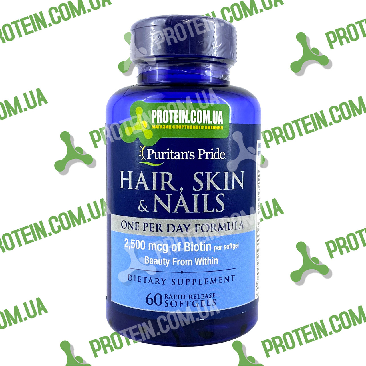 Вітаміни для Волосся Puritans Pride Hair Skin Nails One Per Day Formula 2500 mcg of Biotin 60 капс