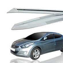 Вітровики, дефлектори вікон хромовані Hyundai Elantra MD 2011-2015 (Auto Clover A481)
