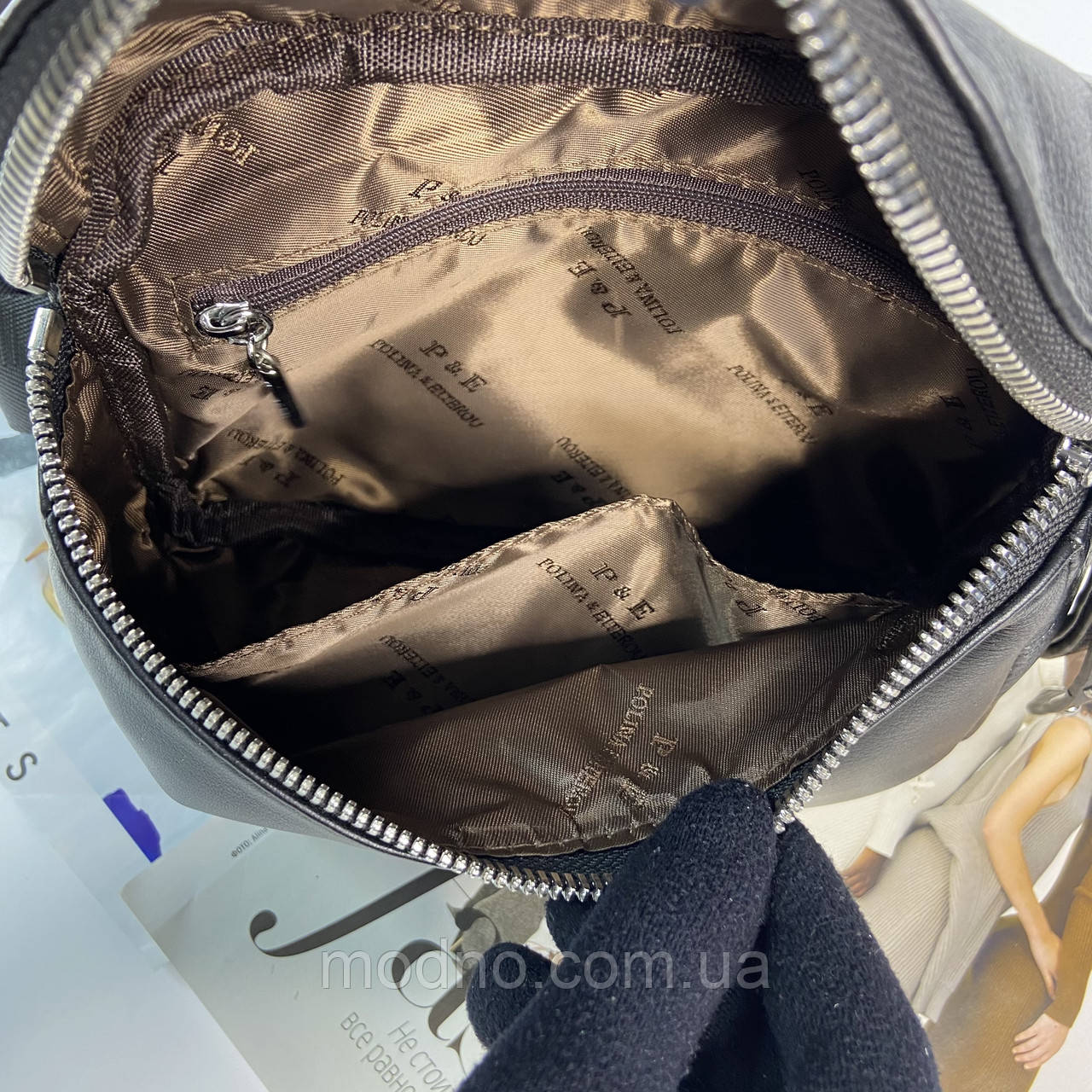 Женская кожаная сумка через плечо и на пояс Polina & Eiterou - фото 9 - id-p1030427355