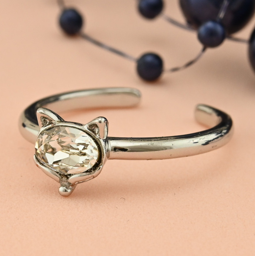 Каблучка Xuping з кристалами Swarovski 83220 розмір регульований 18-19 ширина 7 мм вага 1.5 м фіаніти колір