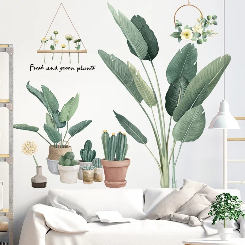 Інтер'єрні наклейки Кімнатні квіти Fresh and Green plants (лист 60 х 100 см) Б169-1