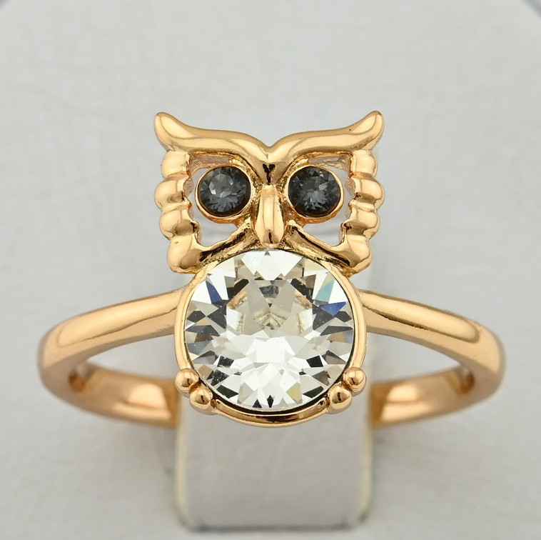 Каблучка Xuping з кристалами Swarovski 83223 розмір 16 ширина 13 мм вага 2.9 р фіаніти колір білий позолота 18К