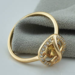 Каблучка Xuping с кристаллами Swarovski 83230 размер 19 ширина 12 мм вес 2.5 г цвет шампань позолота 18К