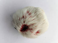 Резинки для волос с 1 меховым помпоном Кроличий мех белый с красным