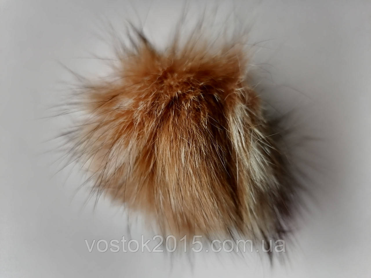 Резинки для волос с 1 меховым помпоном Кроличий мех Рыжий коричневый - фото 1 - id-p1348878357