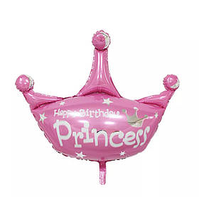 Фольгована куля корона "Princess" Рожева.Розмір 75*80 см.