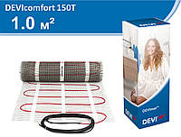 Devicomfort 150T Мат 1 м² 150Вт тёплый пол Devi, електрический нагревательный Деви, под плитку двужильный