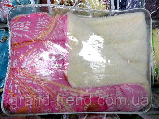 Одеяло из овечьей шерсти Лери Макс полуторное розовое с маками - фото 1 - id-p193693950