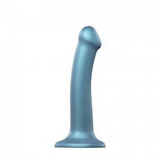 Насадка для страпону Strap-On-Me Mono Density Dildo Blue M, діам. 3,3 см, одношаровий силікон, гнучкий, Київ