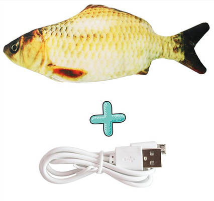 Електрична риба для котів вібрувальна плюшева Короп 3D CatNip